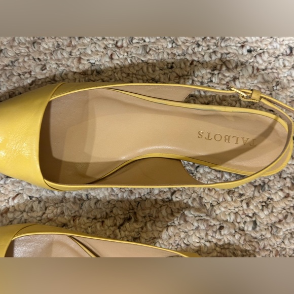 $119 Talbots Solid Yellow Marigold Edison Slingback Flats Size 9.5W - Picture 5 of 16